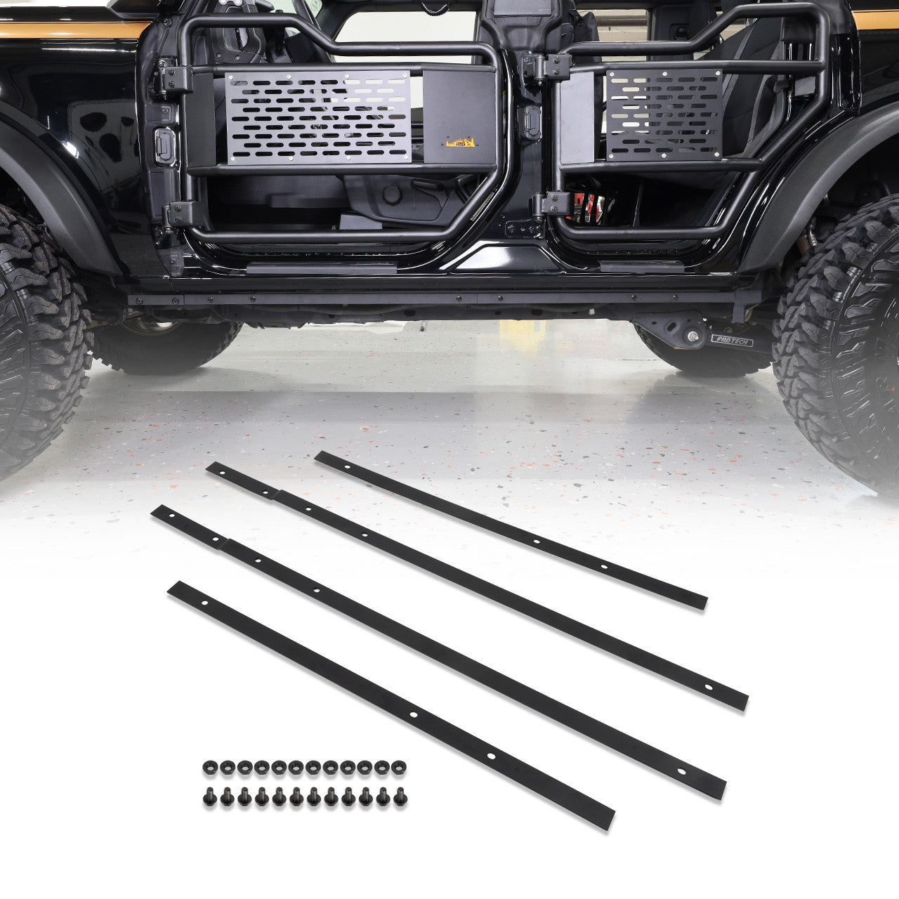 IAG I-Line Pinch Weld Cover Black Powder Coated Steel for 2021+ Ford Bronco