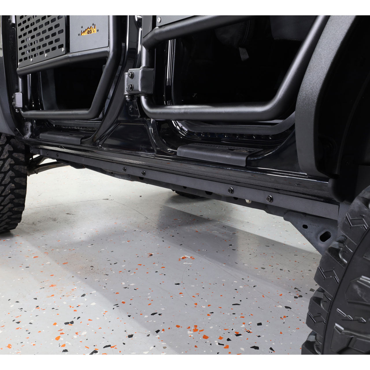 IAG I-Line Pinch Weld Cover Black Powder Coated Steel for 2021+ Ford Bronco - Installed