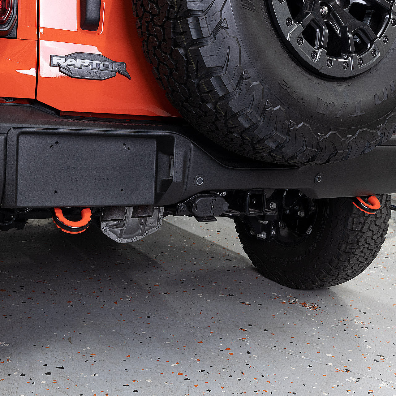 IAG I-Line Rear Bumper Red TPE Tow Loop Cover Pair for 2021+ Ford Bronco - Installed 1