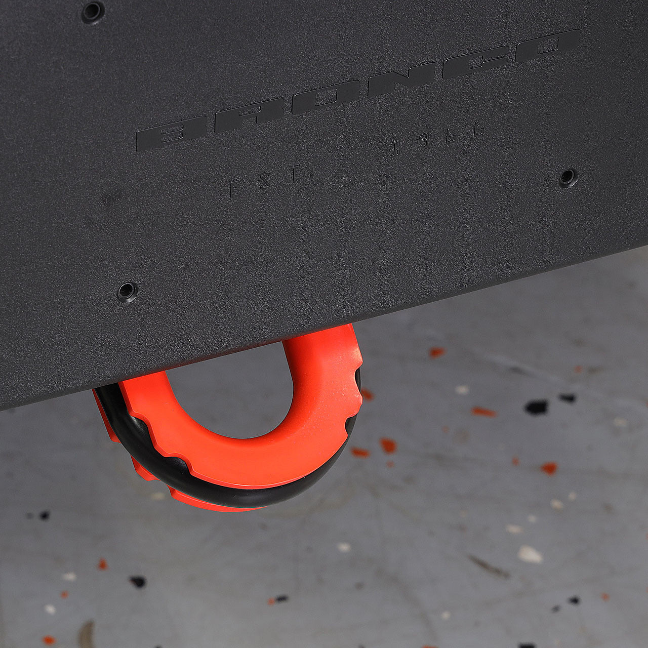 IAG I-Line Rear Bumper Red TPE Tow Loop Cover Pair for 2021+ Ford Bronco - Installed 2