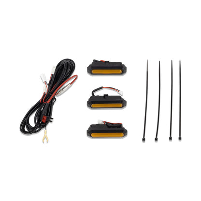 IAG I-Line 3pc Amber Grille Light Kit for High End Grill (Badlands, Wildtrak, First Edition) for 2021+ Ford Bronco - Parts Layout