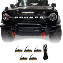 IAG I-Line 5pc Amber Grille Light Kit for High End Grill (Badlands, Wildtrak, First Edition) for 2021+ Ford Bronco