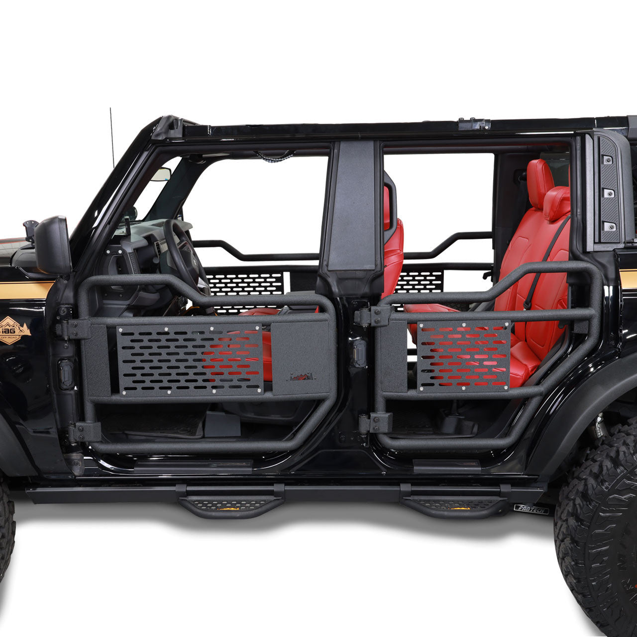 IAG I-Line Tube Rear Door Pair 2021+ Ford Bronco Four Door - Installed 1
