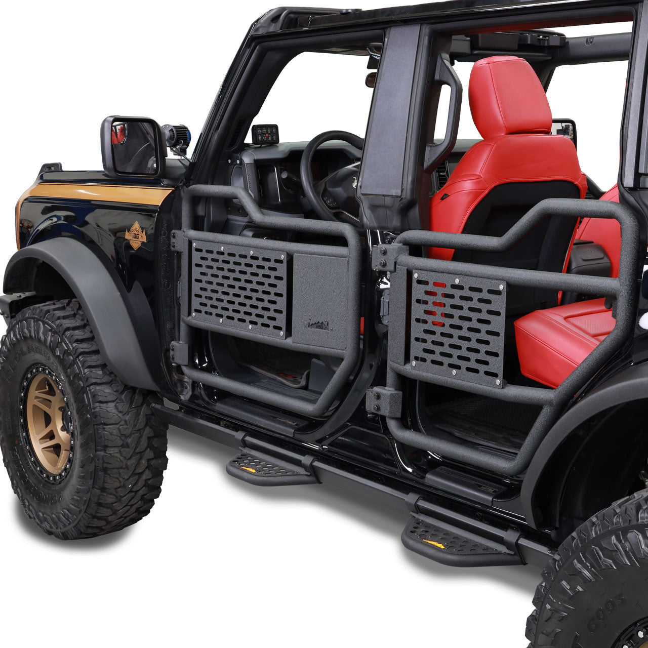 IAG I-Line Tube Rear Door Pair 2021+ Ford Bronco Four Door - Installed 2