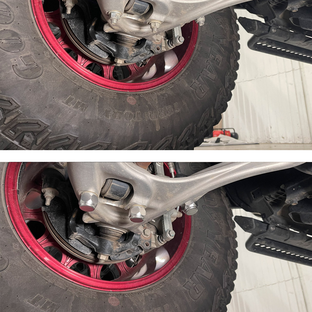 IAG I-Line Control Arm Hardware Covers Silver 2021+ Ford Bronco - Installed 2
