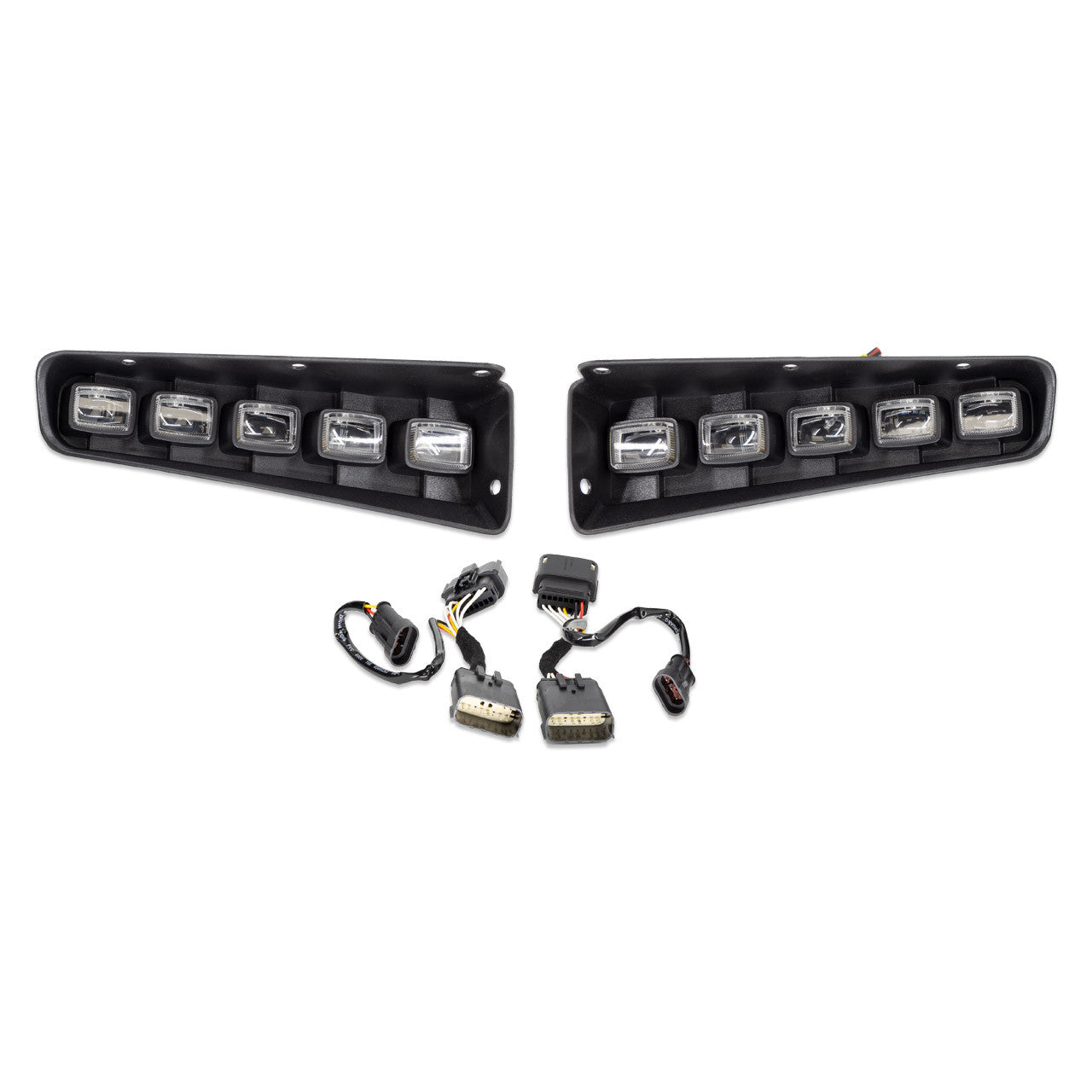 IAG I-Line 5 Lamp Bumper Indicator Light Kit for use with Modular Bumper 2021+ Ford Bronco - Parts Layout 2