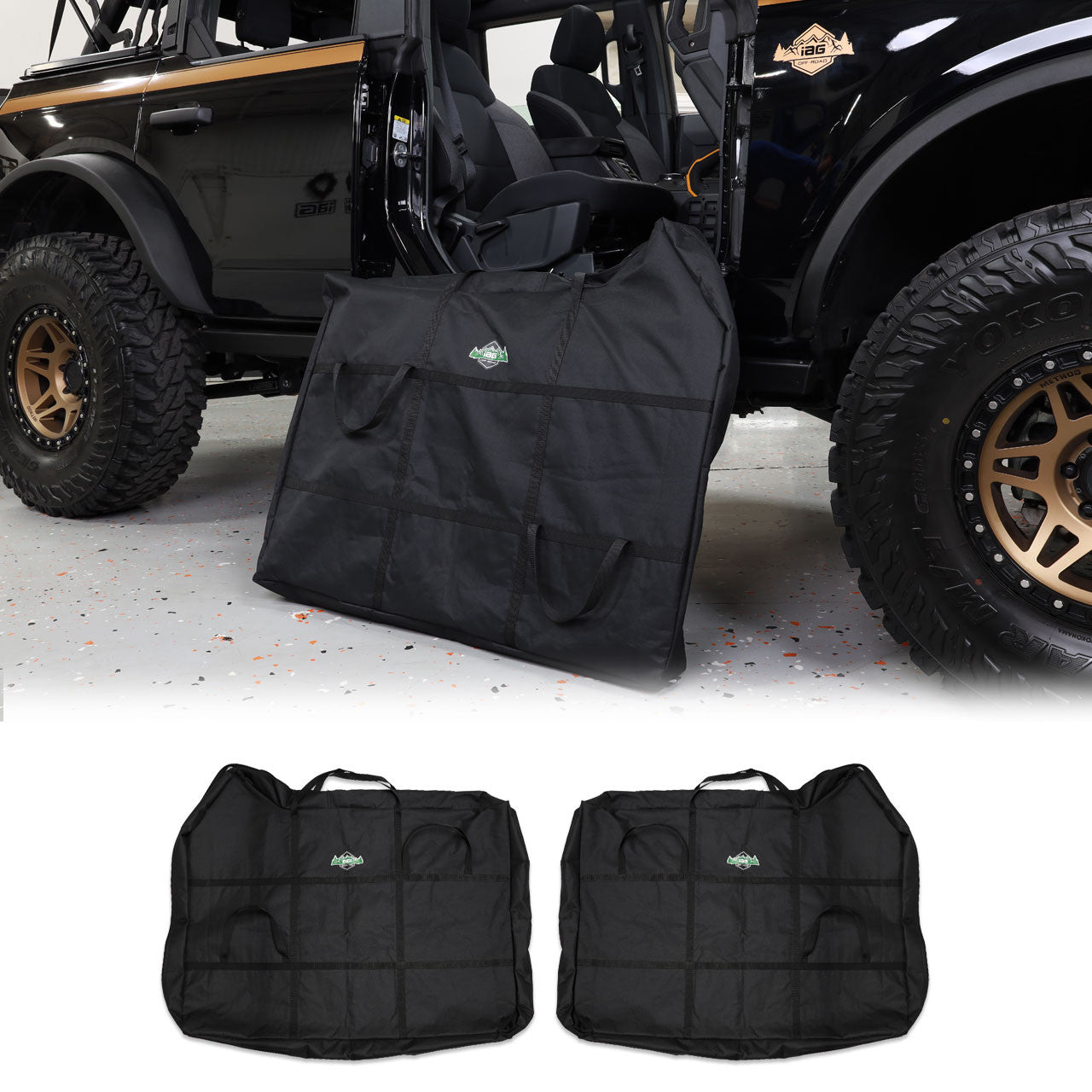 IAG I-Line Door Storage Bag Front Door Pair for 2021+ Ford Bronco Four Door