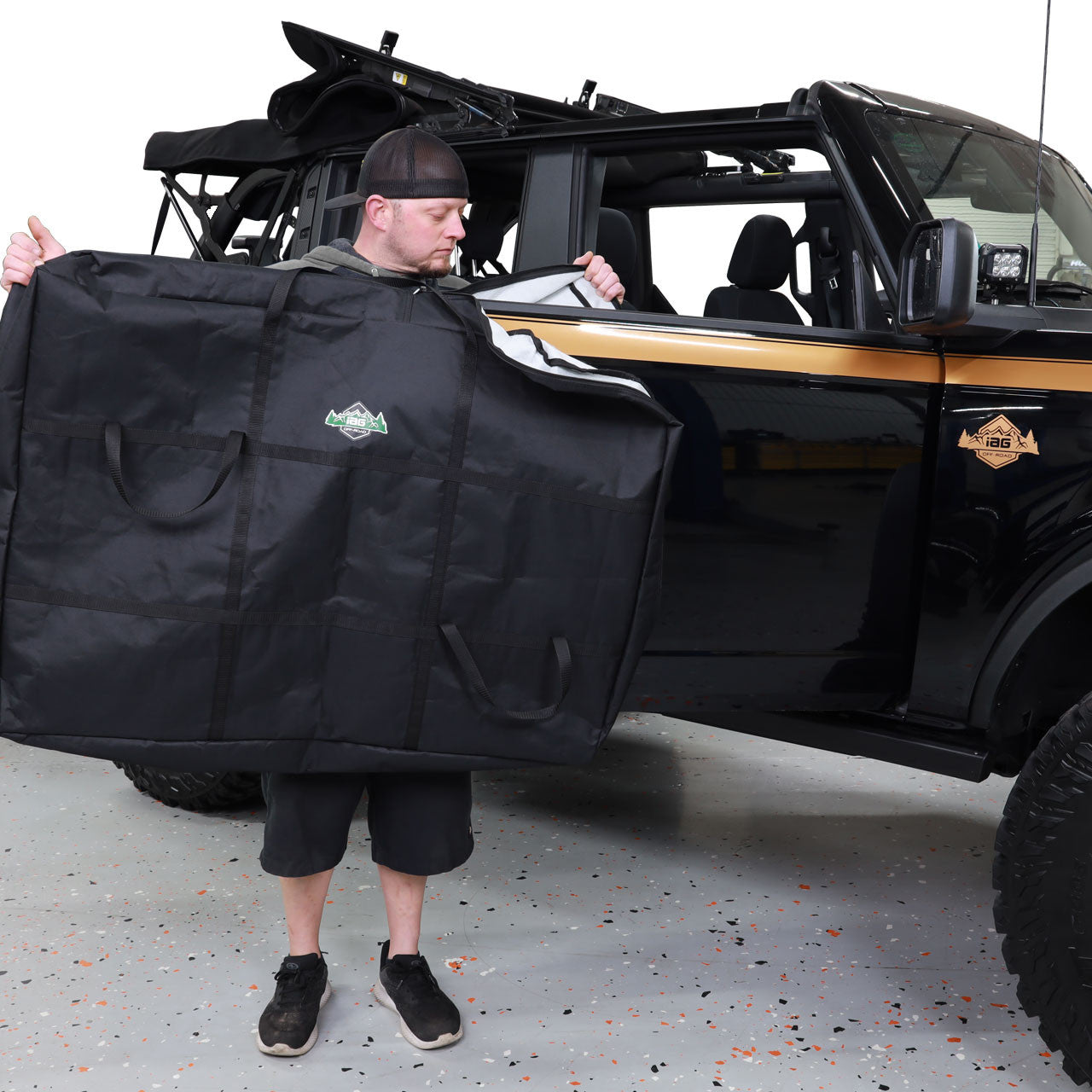 IAG I-Line Door Storage Bag Front Door Pair for 2021+ Ford Bronco Four Door - Door Loading