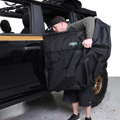 IAG I-Line Door Storage Bag Rear Door Pair for 2021+ Ford Bronco Four Door - Installing