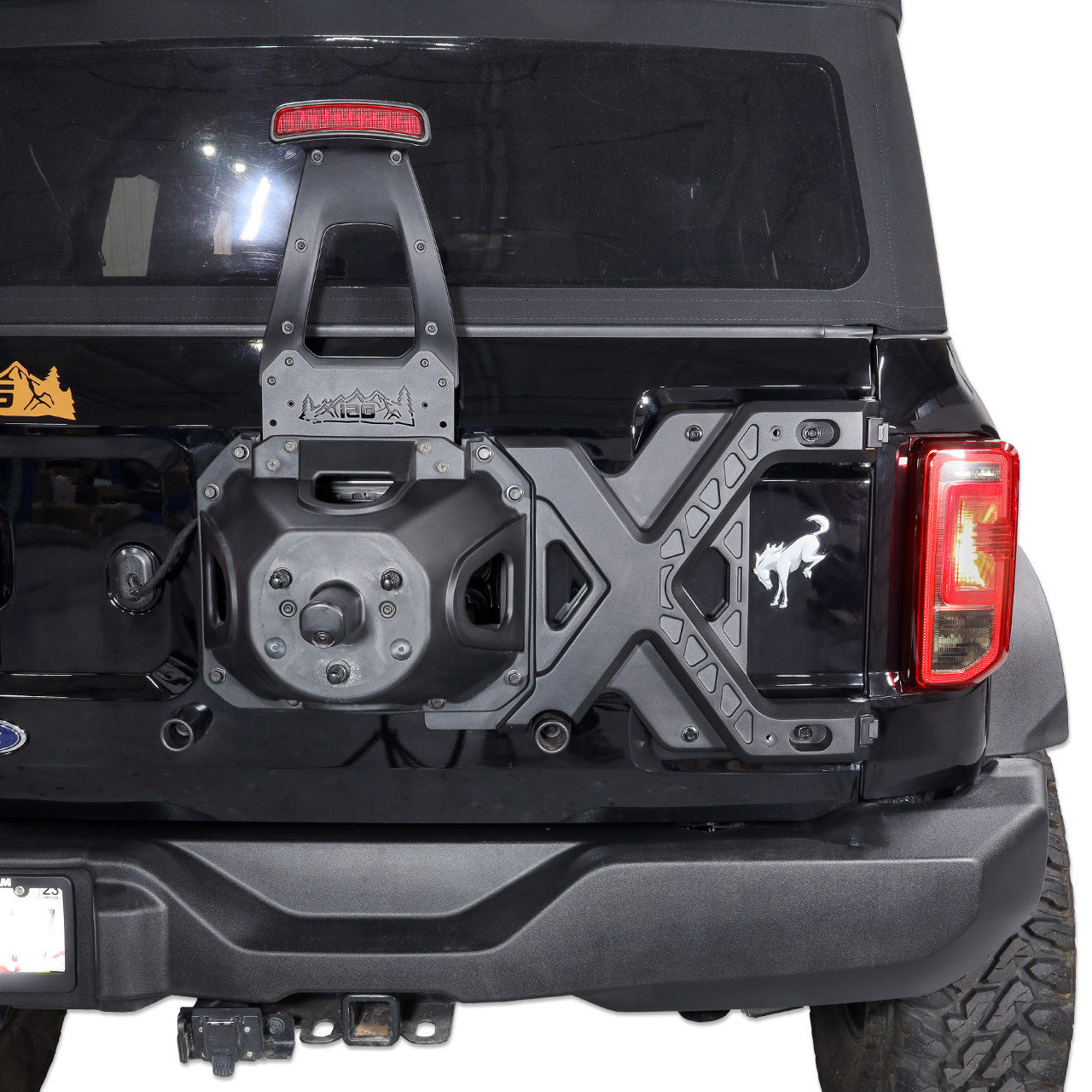 IAG X-Brace Tailgate Hinge Reinforcement for 21+ Bronco - Installed Closed