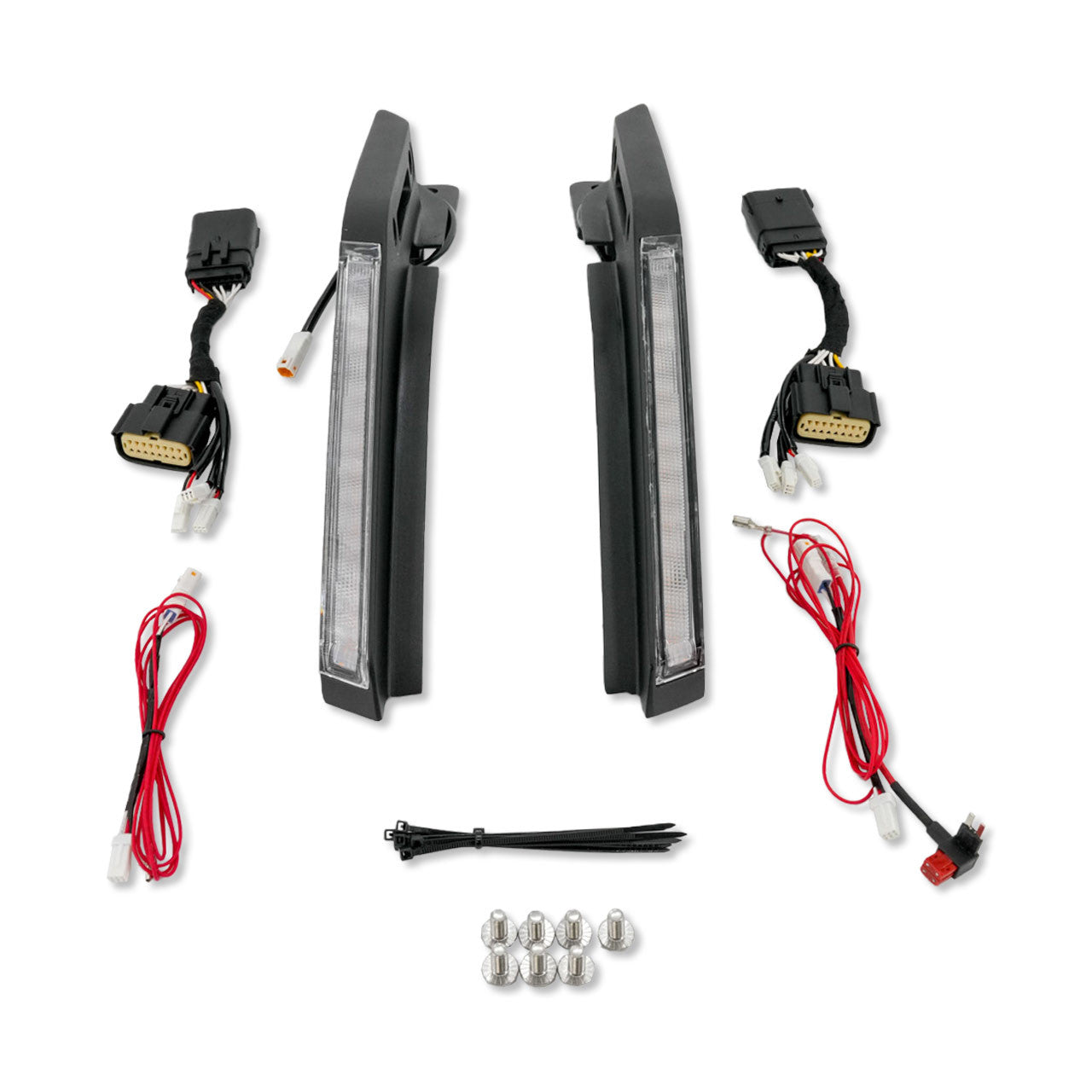 IAG l-Line Trail Marker w/ LED Lights in Matte Black for 2021+ Ford Bronco - Parts Layout