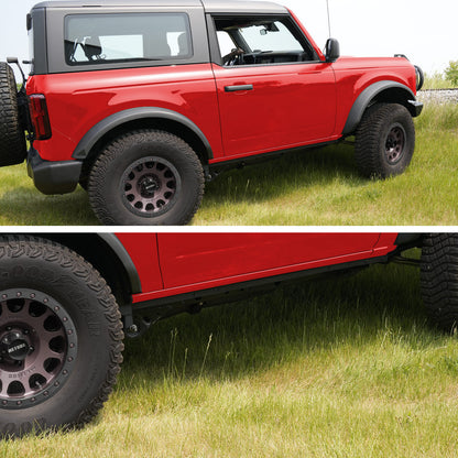 IAG l-Line Pinch Weld Cover for 2021+ Ford Bronco Two Door, Black Powder Coated Steel - Installed 1