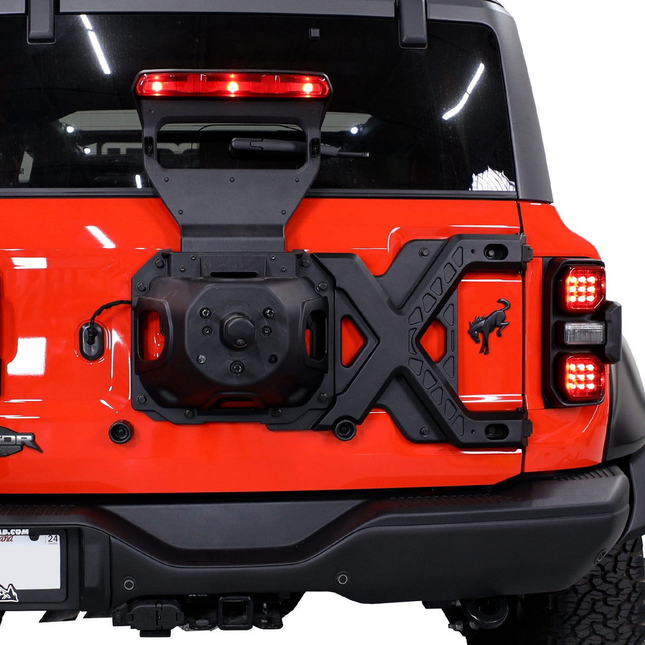 IAG X-Brace Tailgate Hinge Reinforcement for 21+ Bronco Raptor - Installed Closed