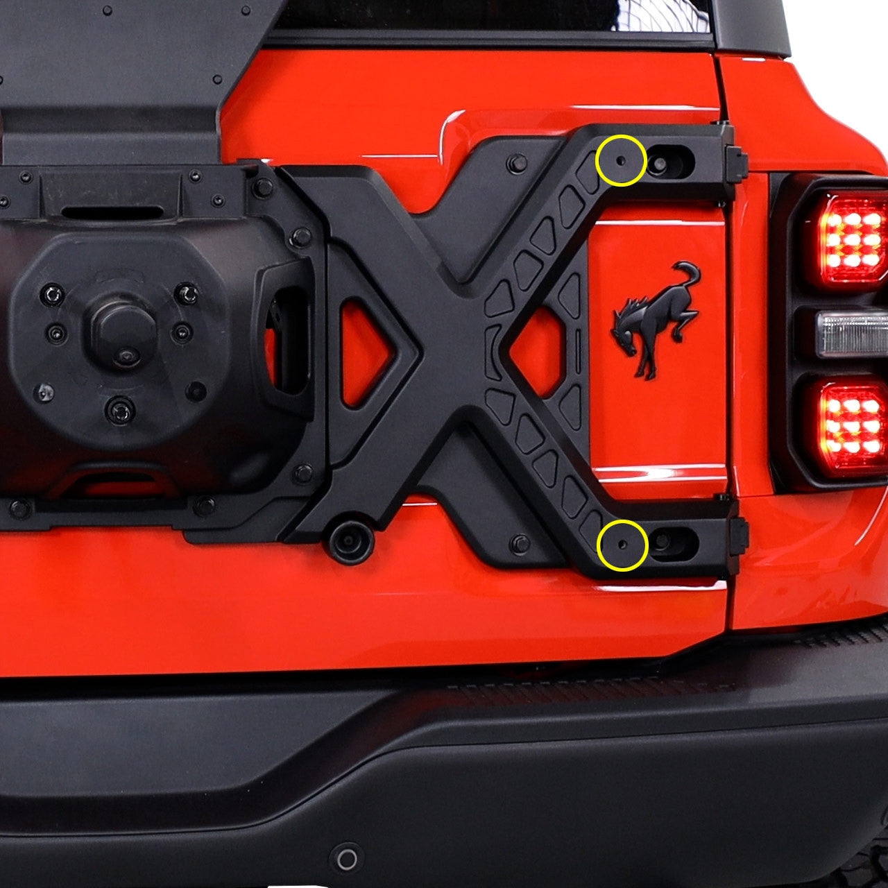 IAG X-Brace Tailgate Hinge Reinforcement for 21+ Bronco Raptor - Accessory Mount Location