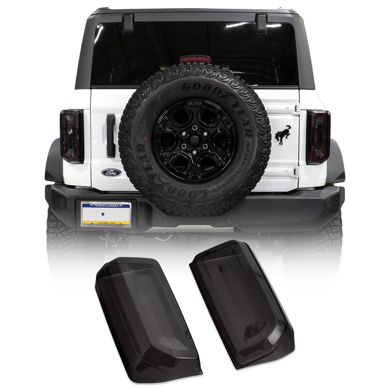 IAG I-Line Smoked LED Tail Light Cover For 2021+ Ford Bronco