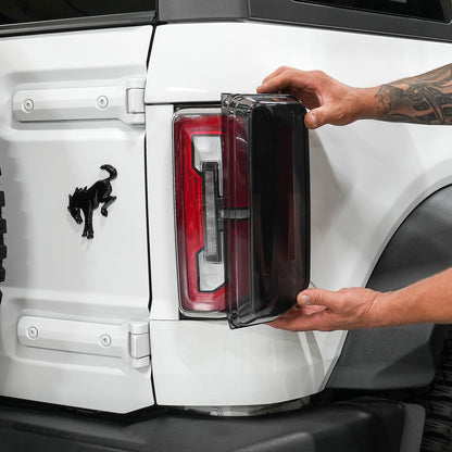 IAG I-Line Smoked LED Tail Light Cover For 2021+ Ford Bronco - Installing