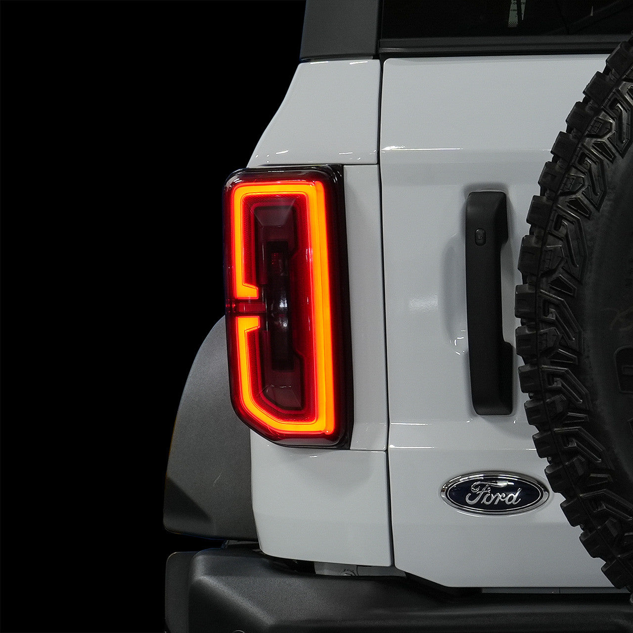 IAG I-Line Smoked LED Tail Light Cover For 2021+ Ford Bronco - Installed and Lighted