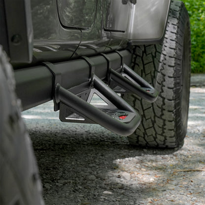 IAG Drop Down EZ-Steps® Add-on for 2018+ Jeep Wrangler 4 Door / 2020+ Gladiator - Side Profile Installed