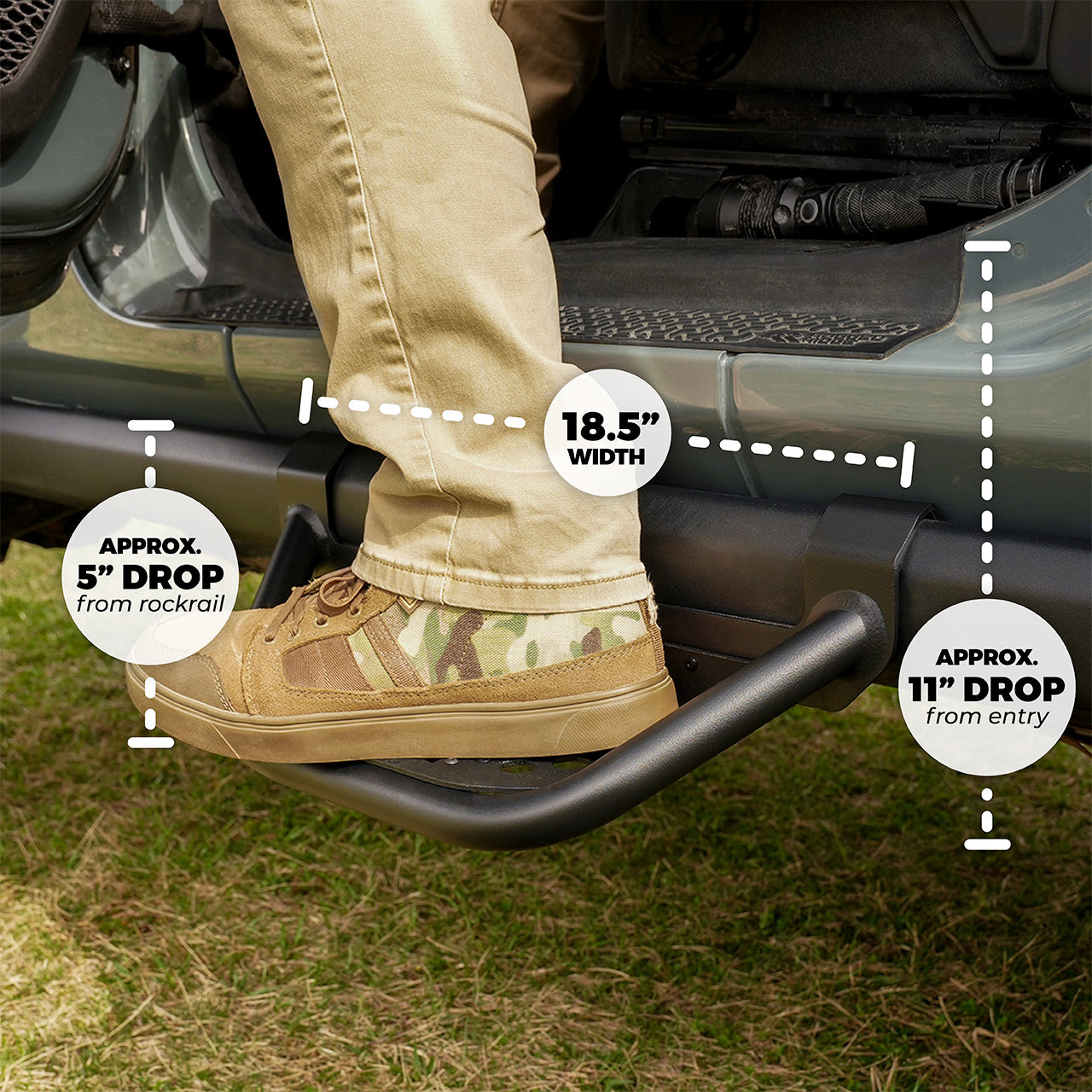 IAG Drop Down EZ-Step Dimensions for Wrangler