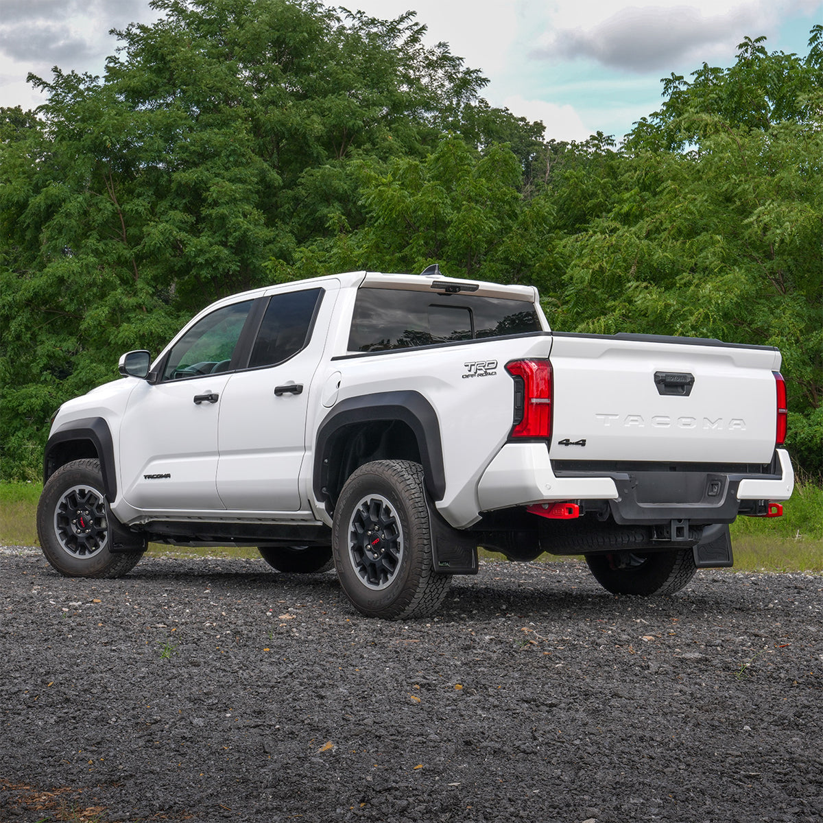 IAG Trail Shield® Adjustable Front & Rear Mud Flap Set for 2024+ Toyota Tacoma - Installed Stock Wheels & Tires
