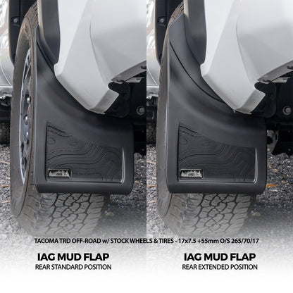 IAG Trail Shield® Adjustable Rear Mud Flap Set for 2024+ Toyota Tacoma - Stock Wheels & Tires 
