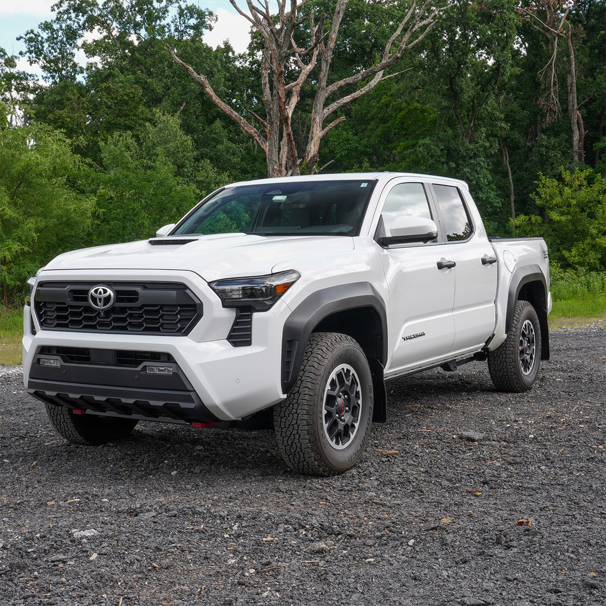 IAG Trail Shield® Adjustable Front & Rear Mud Flap Set for 2024+ Toyota Tacoma - Front Facing Install Shot