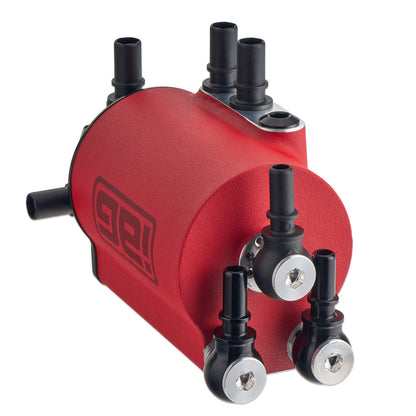 IAG Air Oil Separator AOS For 17-23 Ford F-150 & 17-25 Raptor 3.5L EcoBoost - Red Angle 3