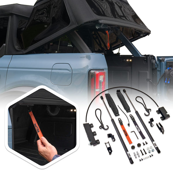 IAG Off-Road EZ-Lift® & V2 EZ-Pull Combo Kit For 2021-26 Ford Bronco 4 Door Soft Top