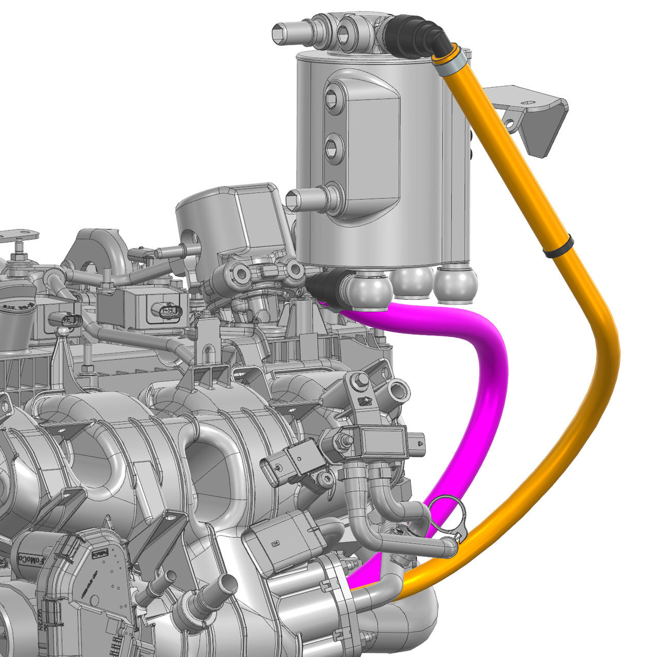 IAG 2.3L AOS Hoses For Early 2021 Ford Bronco - Hose Location 2