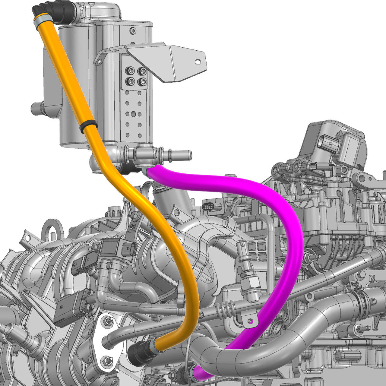 IAG 2.3L AOS Hoses For Early 2021 Ford Bronco - Hose Location 1