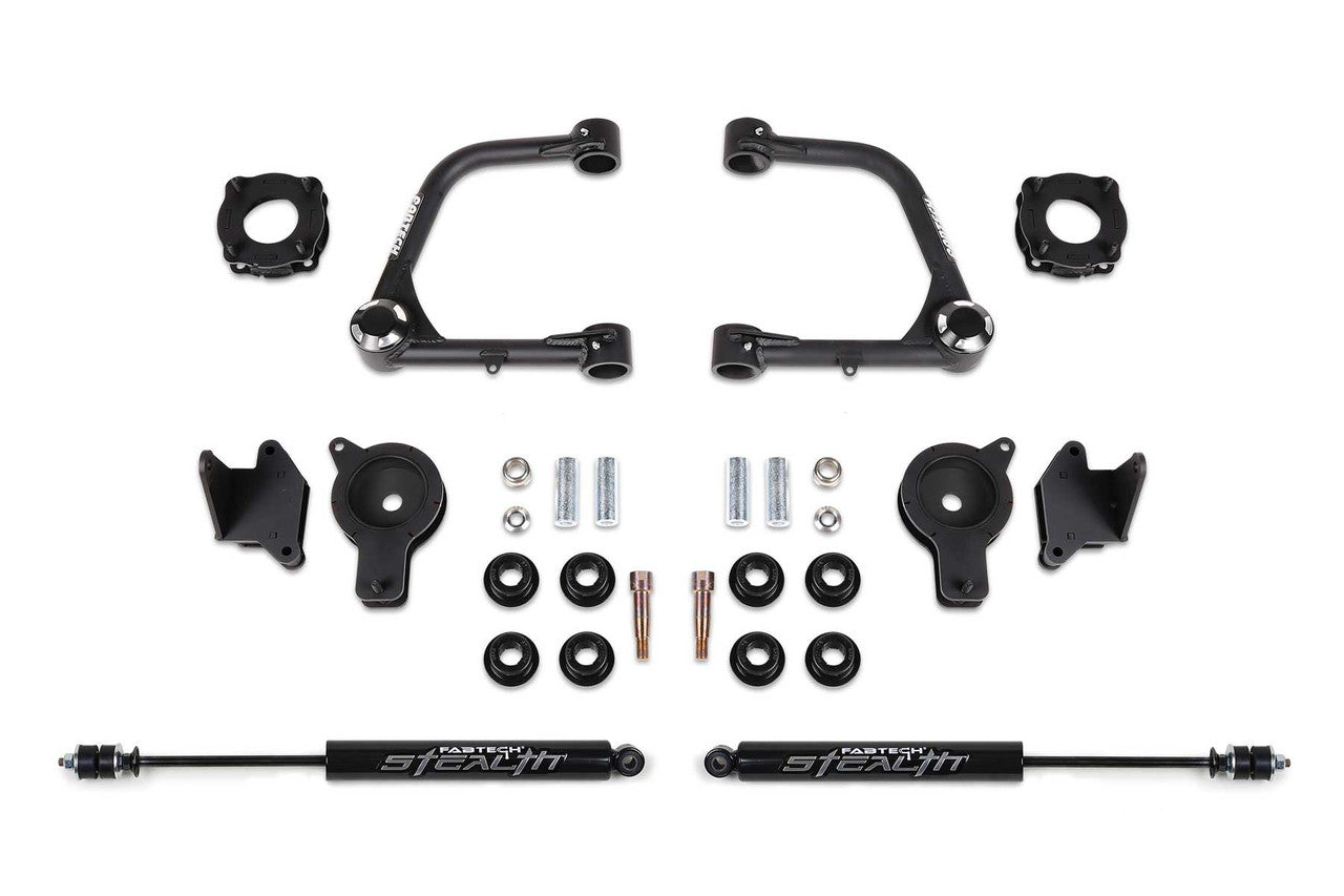 Fabtech 2022 Tundra 4WD 3in UCA Kit w/Uniballs & Fr Shk Spcrs & Rr Air Bag Spcrs & Rr Stealth Shock