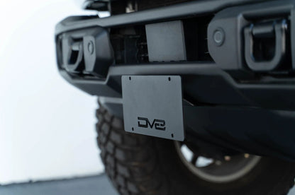 DV8 Offroad Capable Bumper Front License Plate Mount For 2021+ Ford Bronco - Installed