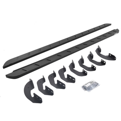 Go Rhino 2022 Toyota Tundra Crew Max 4DR RB10 Slim Line Running Boards w/ Mounting Brackets - Black - 63443687SPC