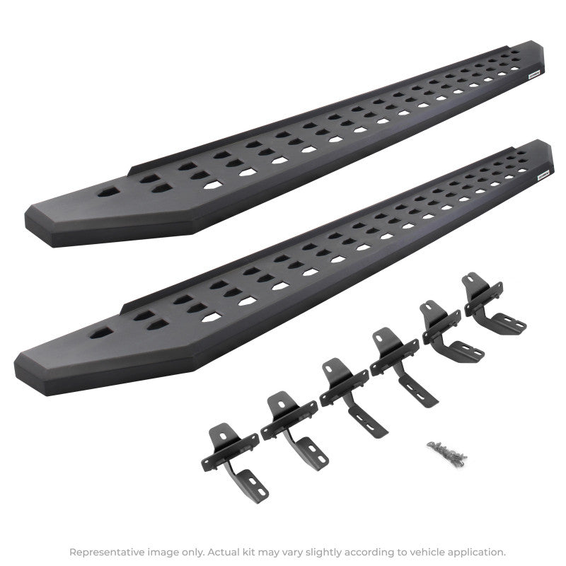 Go Rhino 2022 Toyota Tundra DC 4dr RB20 Running Boards Kit w/RB20 Running Board + Brkts - Tex. Blk - 69443580PC