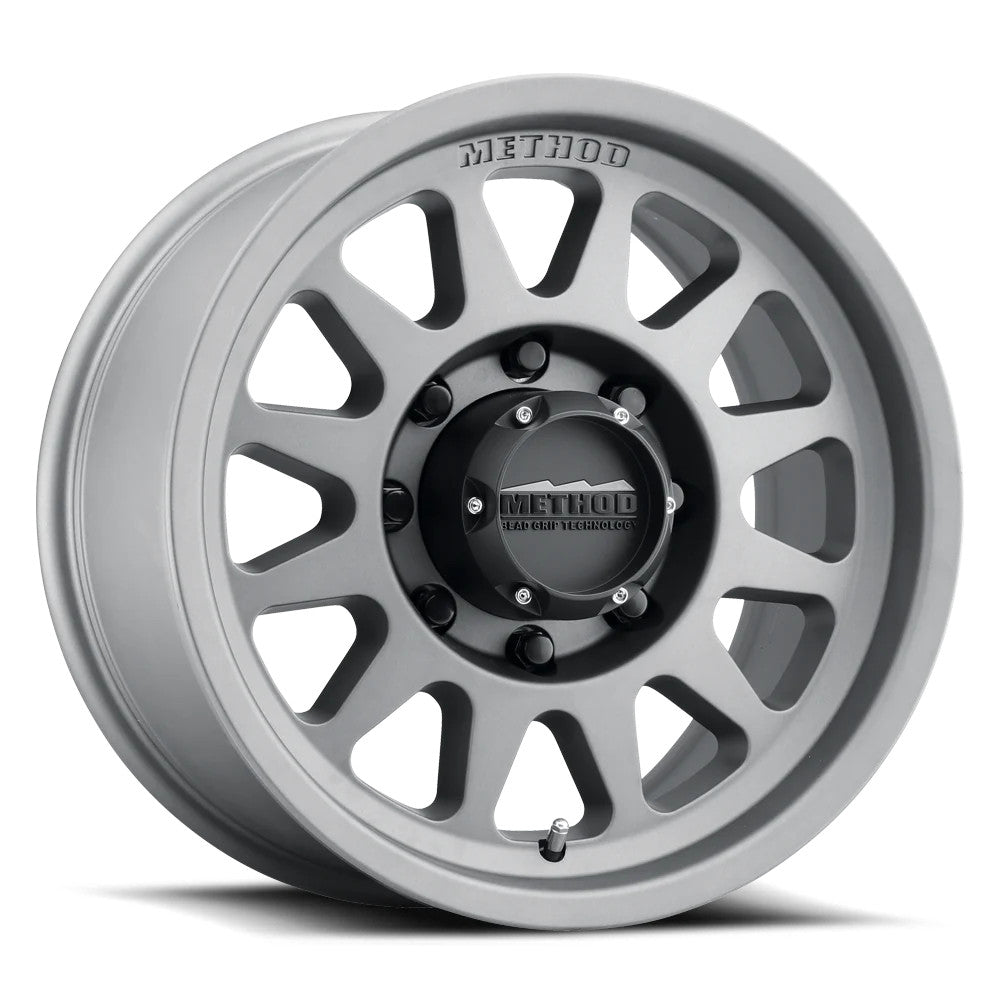 Method MR704 HD 17x9 18mm Offset 8x6.5 130.81mm CB Titanium Wheel