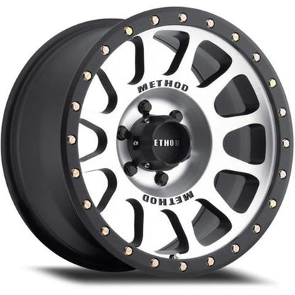Method MR315 17x9 -12mm Offset 6x5.5 106.25mm CB Machined Wheel - Gloss Black Lip - MR315790601612N
