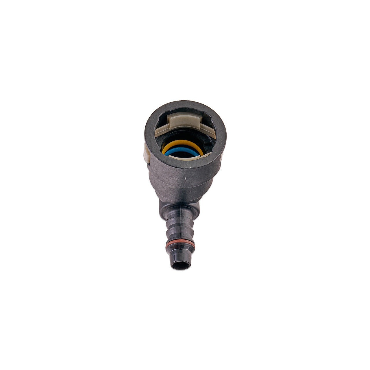 IAG 5/8" SAE Quick Connect Female to 3/8" Hose Barb 90 Degree Fitting - Angle 4