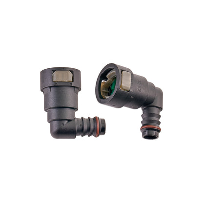 IAG 5/8" SAE Quick Connect Female to 1/2" Hose Barb Right Angled (90 degrees)