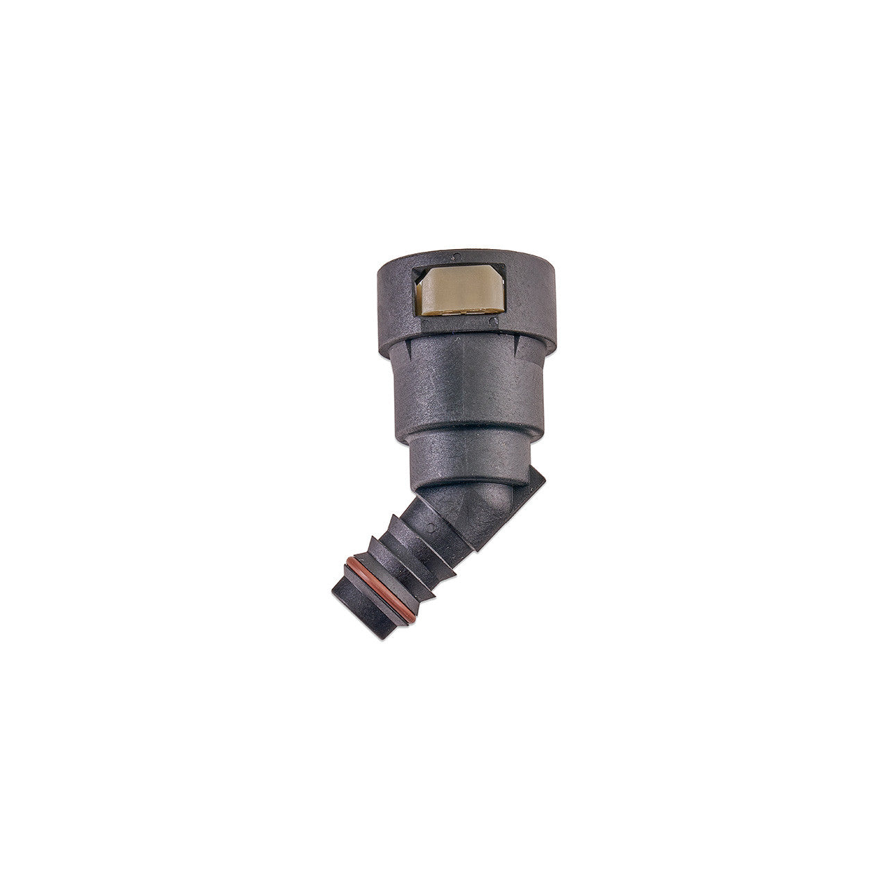 IAG 5/8" SAE Quick Connect Female to 1/2" Hose Barb Angled (135 / 45 degrees) - Angle 1