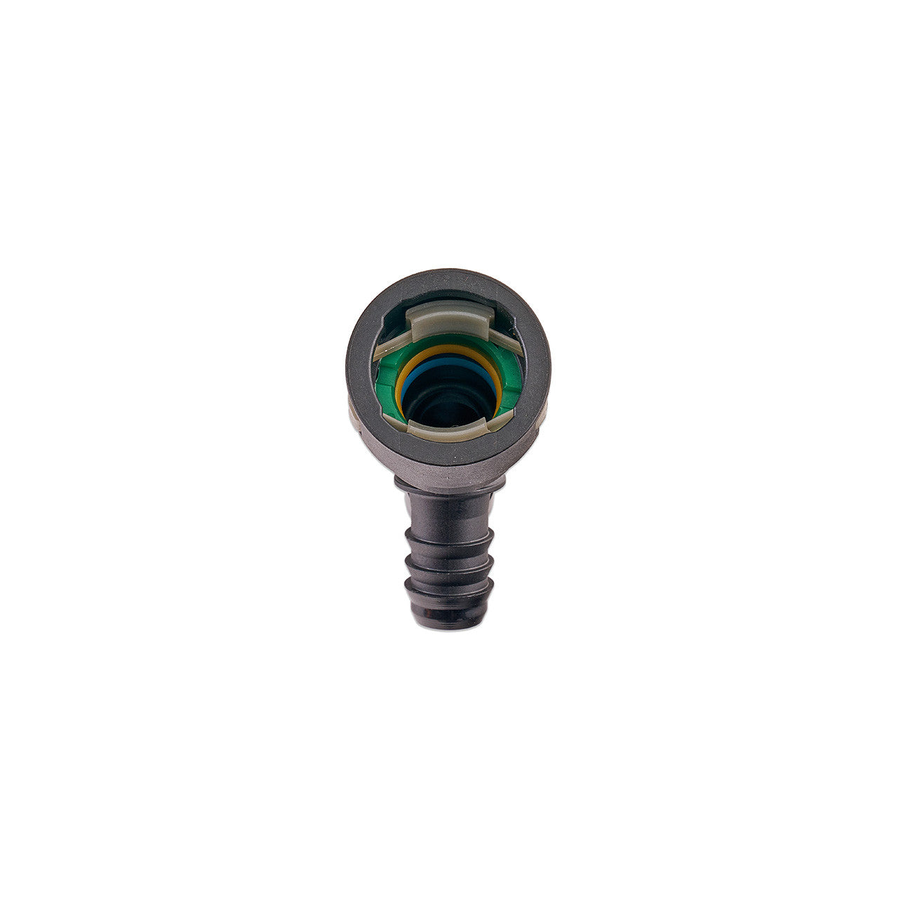IAG 5/8" SAE Quick Connect Female to 2 x 1/2" Hose Barb Y Fitting - Angle 3