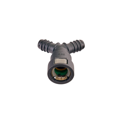IAG 5/8" SAE Quick Connect Female to 2 x 1/2" Hose Barb Y Fitting - Angle 4
