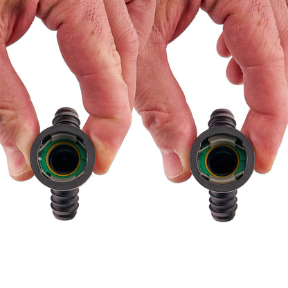 IAG 5/8" SAE Quick Connect Female to 2 x 1/2" Hose Barb Y Fitting - Function