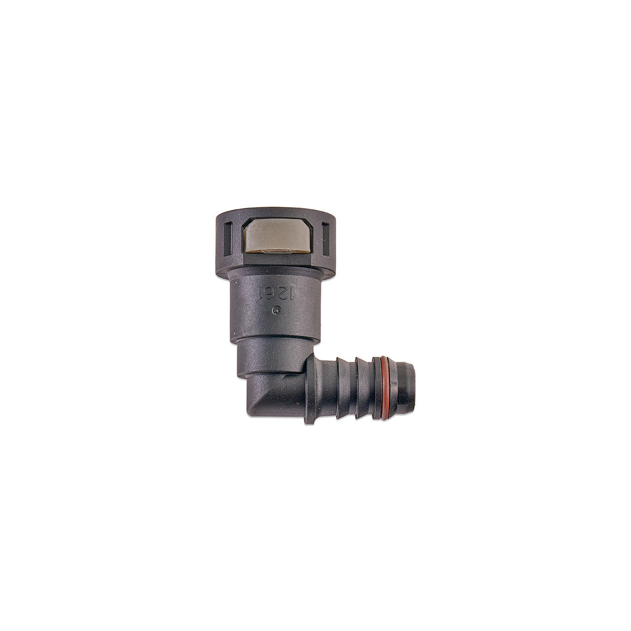 IAG 1/2" SAE Quick Connect Female to 1/2" Hose Barb Right Angled (90 degrees) - Angle 1