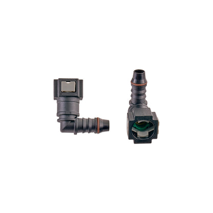 IAG 5/16" SAE Quick Connect Female to 8mm Hose Barb Right Angled (90 degrees)