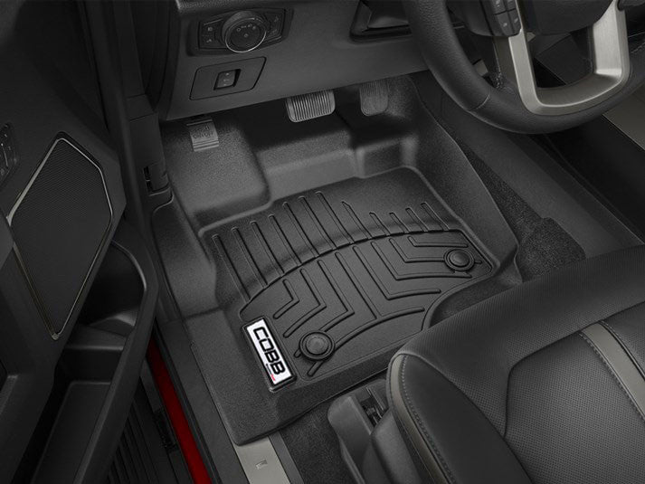 COBB 17-19 Ford F-150 Raptor SuperCrew / SuperCab Front FloorLiner by WeatherTech - Black- Installed