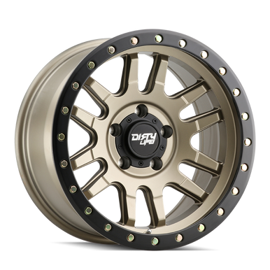 Dirty Life 9309 Canyon Pro 17x9/6x139.7 BP/-12mm Offset/106mm Hub Satin Gold Wheel - Beadlock - 9309-7983MGD12