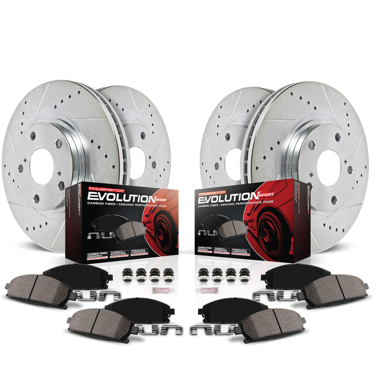Power Stop 17-19 Jeep Grand Cherokee Front & Rear Z23 Evolution Sport Brake Kit - K7413