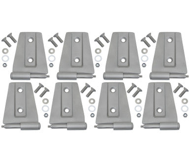 Kentrol 07-18 Jeep Wrangler JK Door Hinge Set 8 Pieces 4 Door Bare Grey - 40576
