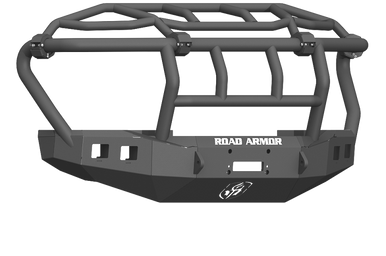 Road Armor 17-20 Ford F-250 Stealth Wide Fender Front Winch Bumper w/Intimidator Guard - Tex Blk - 61743B