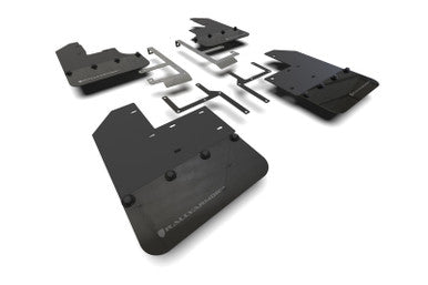 Rally Armor Black Mud Flap w/ Grey Logo for 2019-25 Jeep JT Gladiator Mojave, Rubicon - MF104-BLK-GRY